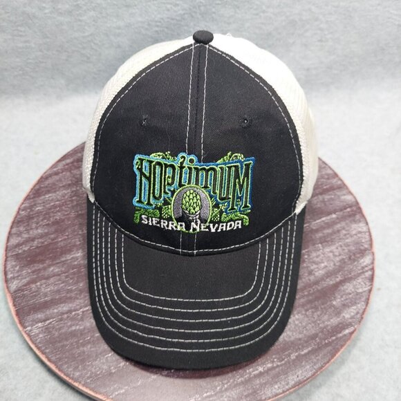 Sierra Nevada Optimum Trucker Hat Black & White Mesh Adjustable Back - Picture 1 of 11
